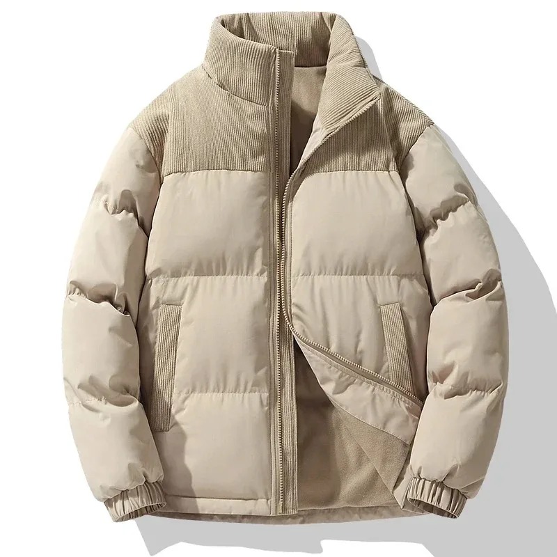 Pufferjas Hoge Kraag Beige