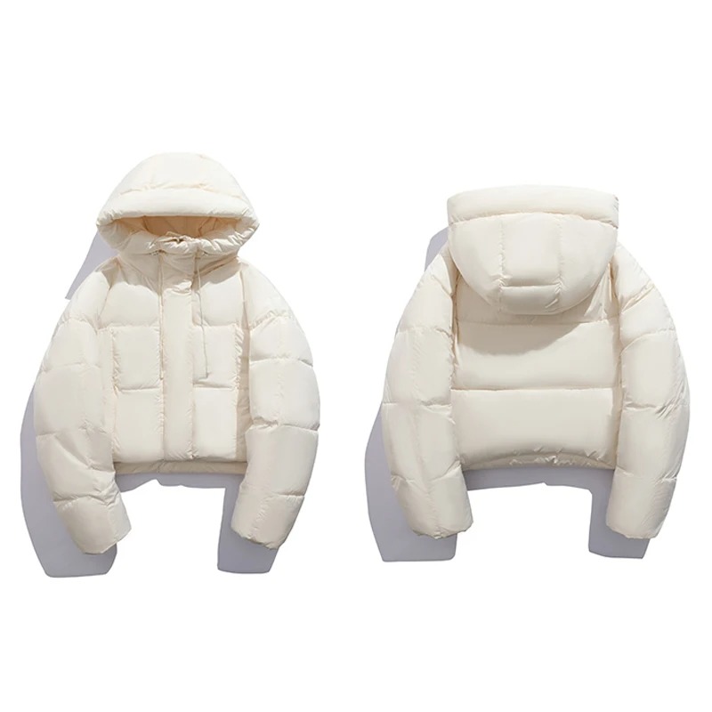Cropped pufferjas met capuchon - Afbeelding 2