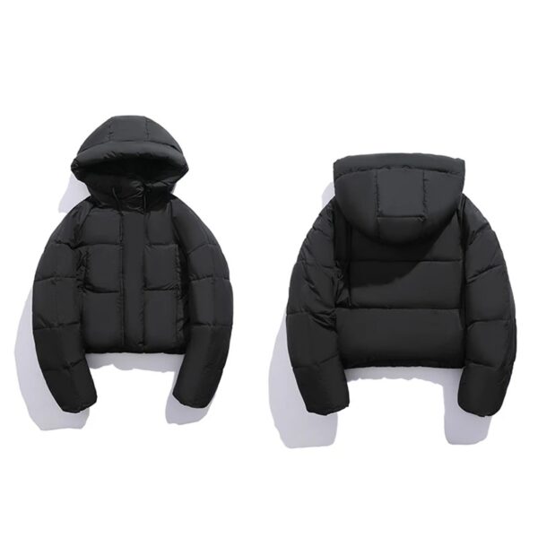 Cropped pufferjas met capuchon - Afbeelding 3