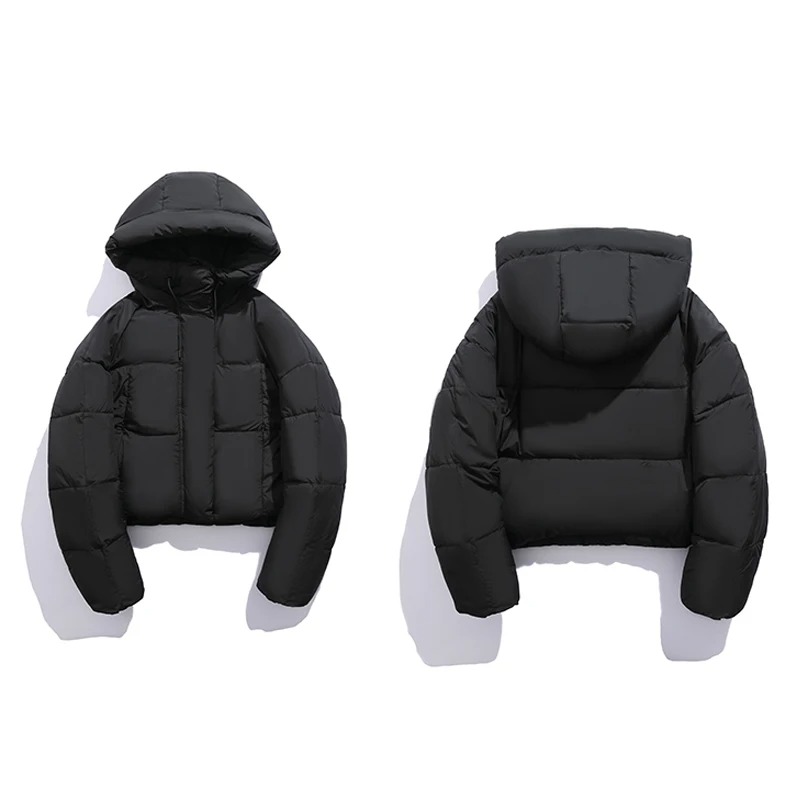 Cropped pufferjas met capuchon - Afbeelding 3