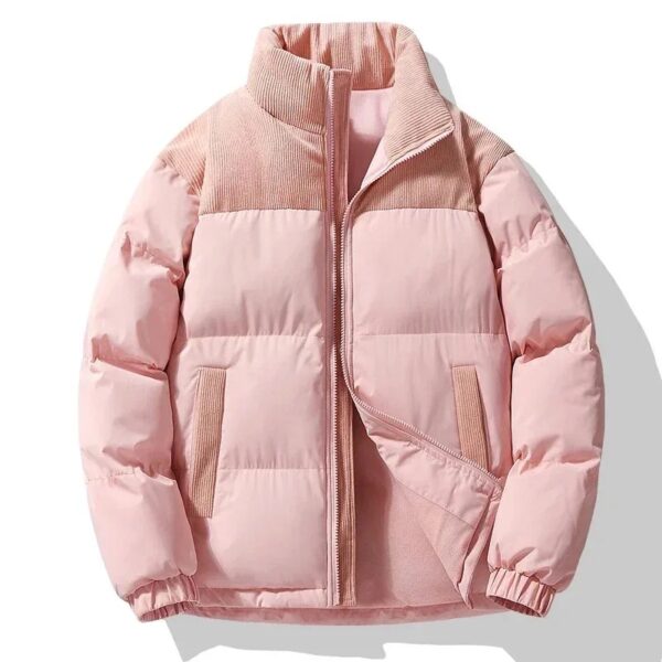 Pufferjas Hoge Kraag Roze