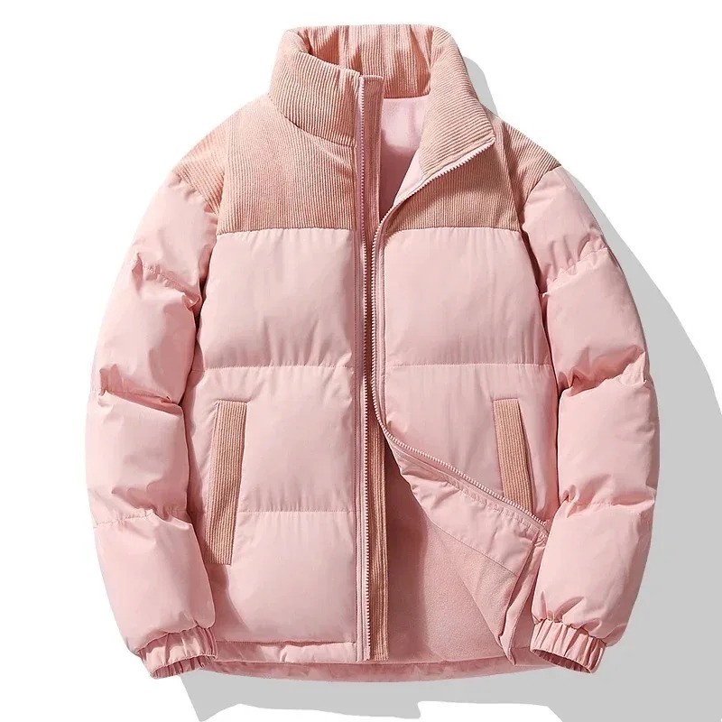 Pufferjas Hoge Kraag Roze